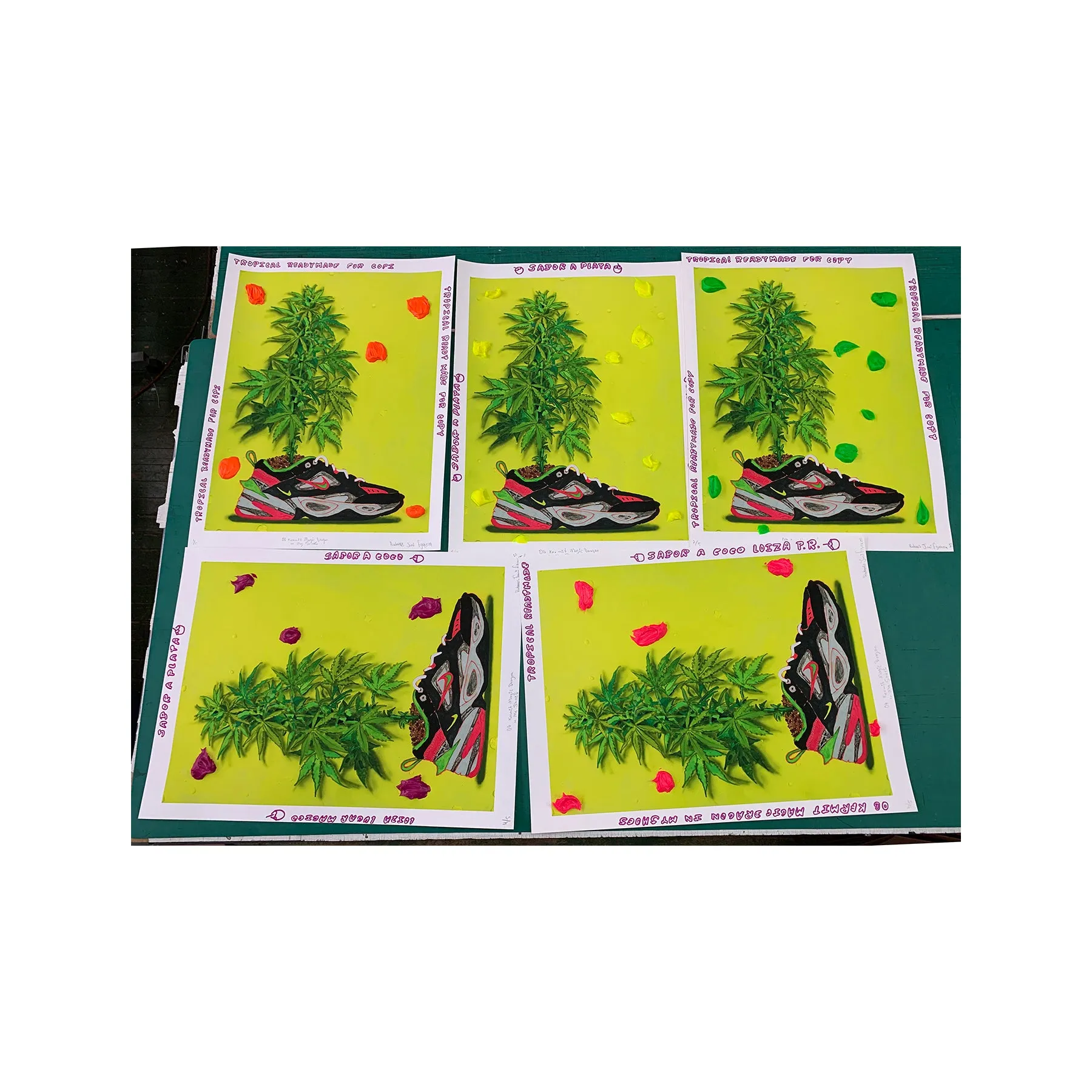 Radames "Juni” Figueroa, OG Kermit Magic Dragon In My Shoes (Tropical Readymade Painting), 2021; Limited Edition Print