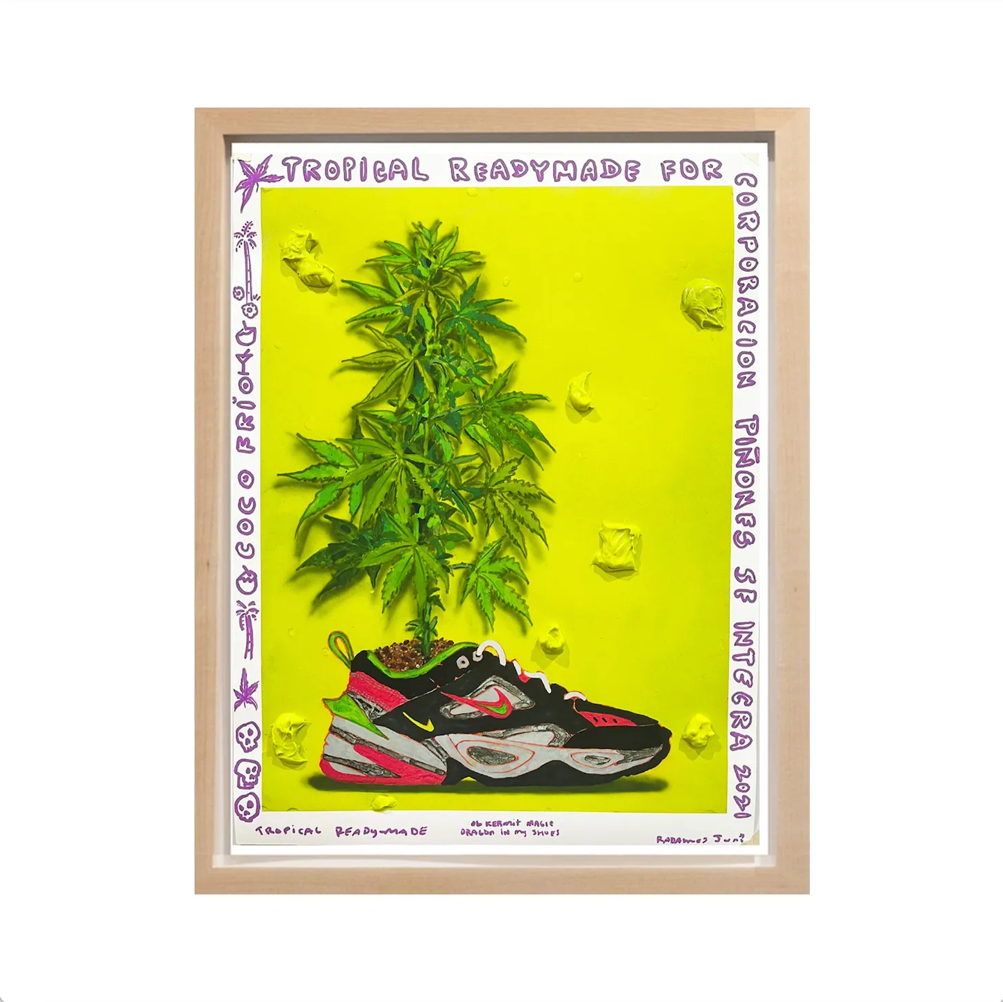 Radames "Juni” Figueroa, OG Kermit Magic Dragon In My Shoes (Tropical Readymade Painting), 2021; Limited Edition Print