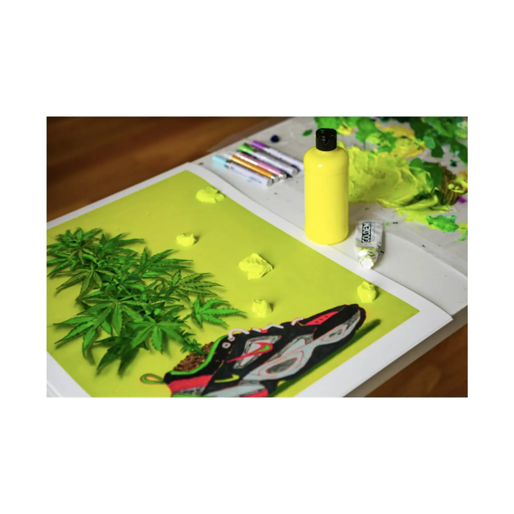Radames "Juni” Figueroa, OG Kermit Magic Dragon In My Shoes (Tropical Readymade Painting), 2021; Limited Edition Print