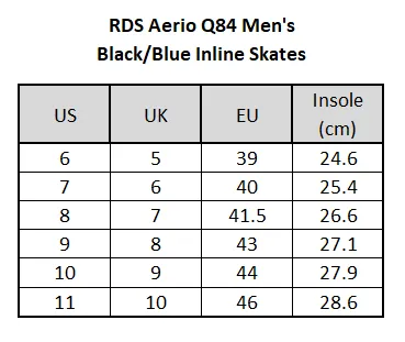 RDS Aerio Q84 Black/Blue Mens Inline Skate