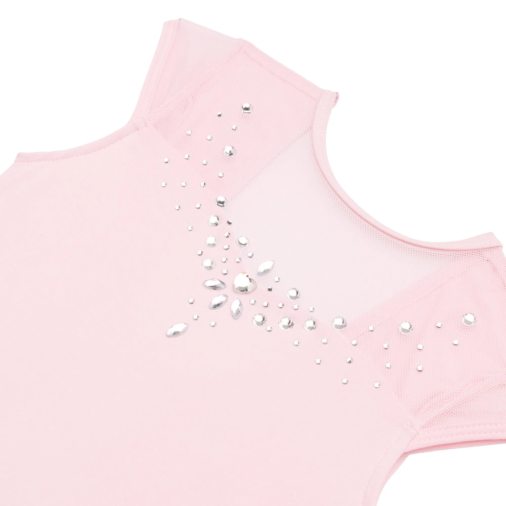 Rosaline: Jewelled Sweetheart Neckline Leotard in Pink