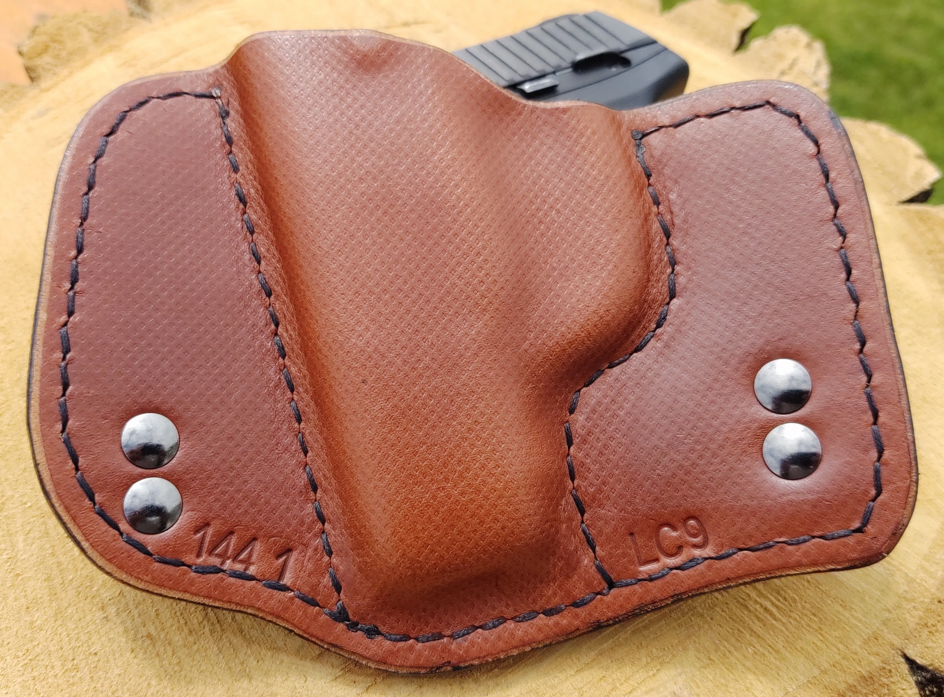 Ruger LC9, LC9s, EC9s  IWB Mini HD Black&Tan Leather Holster
