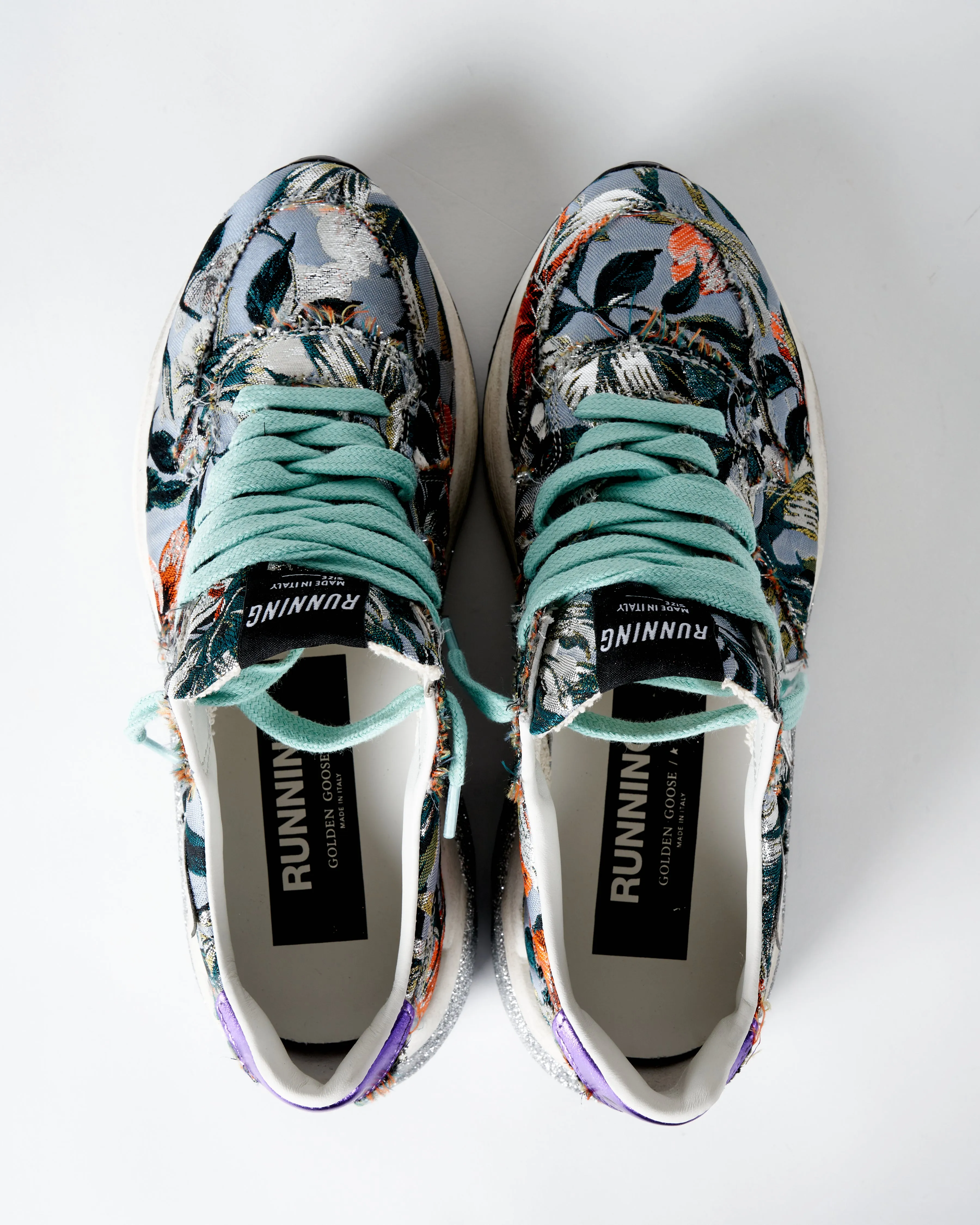 running sole sneaker - floral jacquard