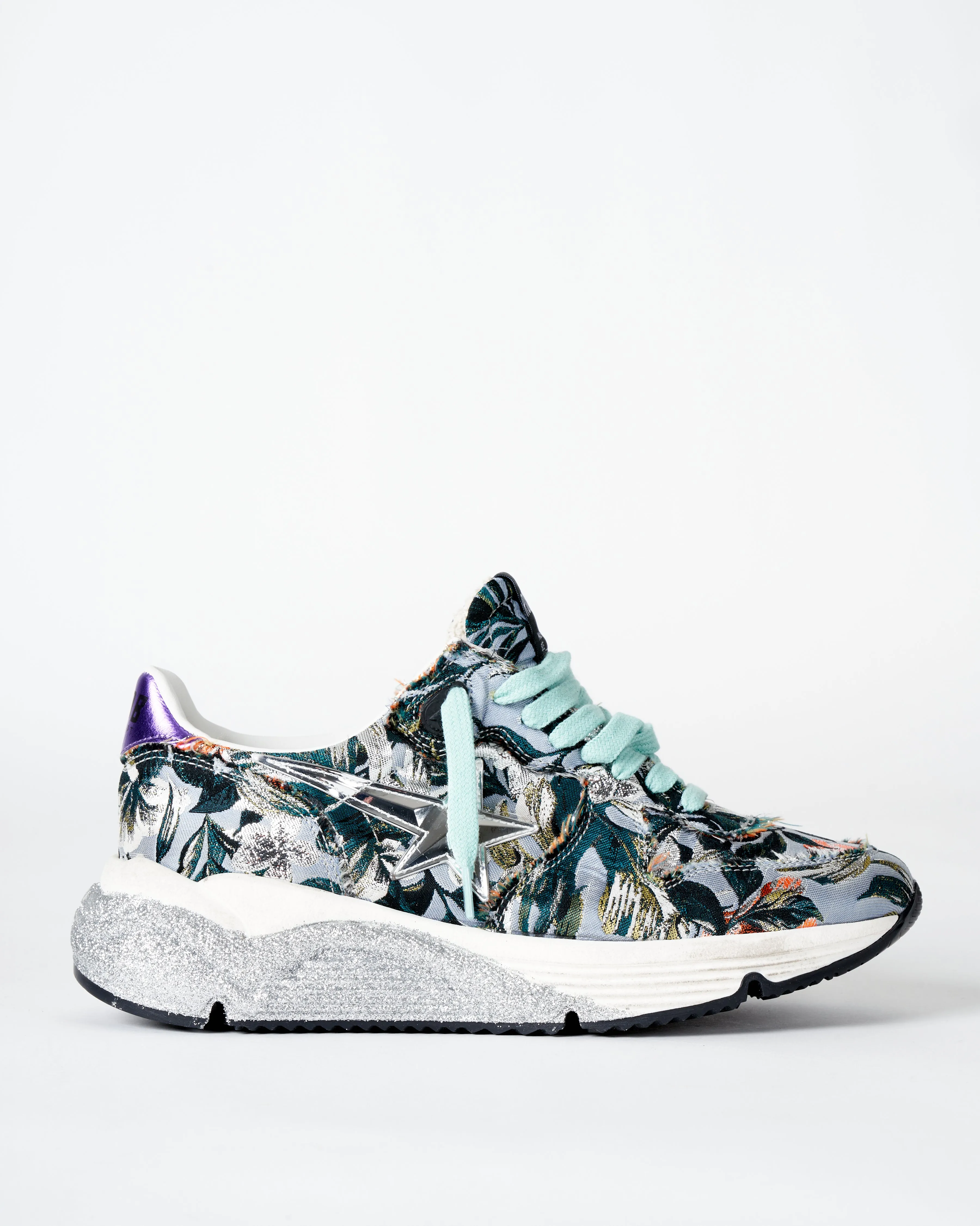 running sole sneaker - floral jacquard