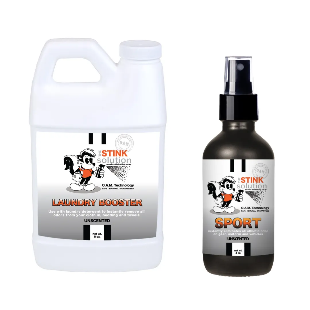 Sample Bundle - 1 Unscented Mini Laundry Booster   1 Sports Odor Eliminator 4 oz
