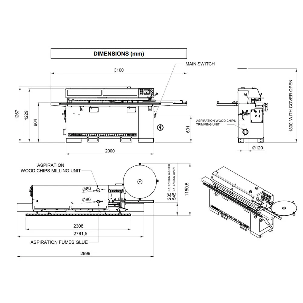 SCM Minimax ME 28ET Automatic Edgebander with Pre-Milling - 1PH, 230V