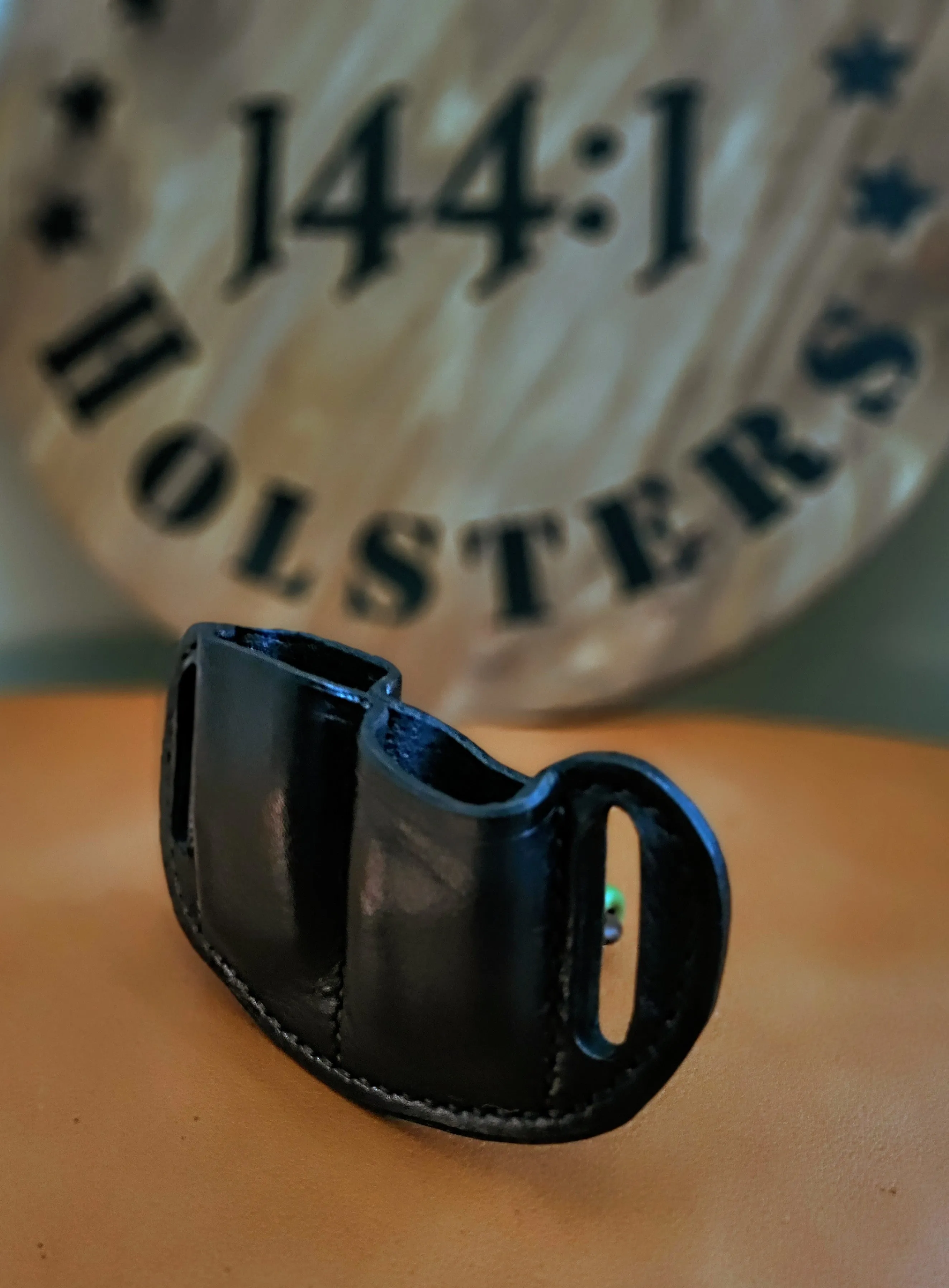 Sig Sauer P365 Minimalist Double Magazine Belt Holster in Black Italian Leather