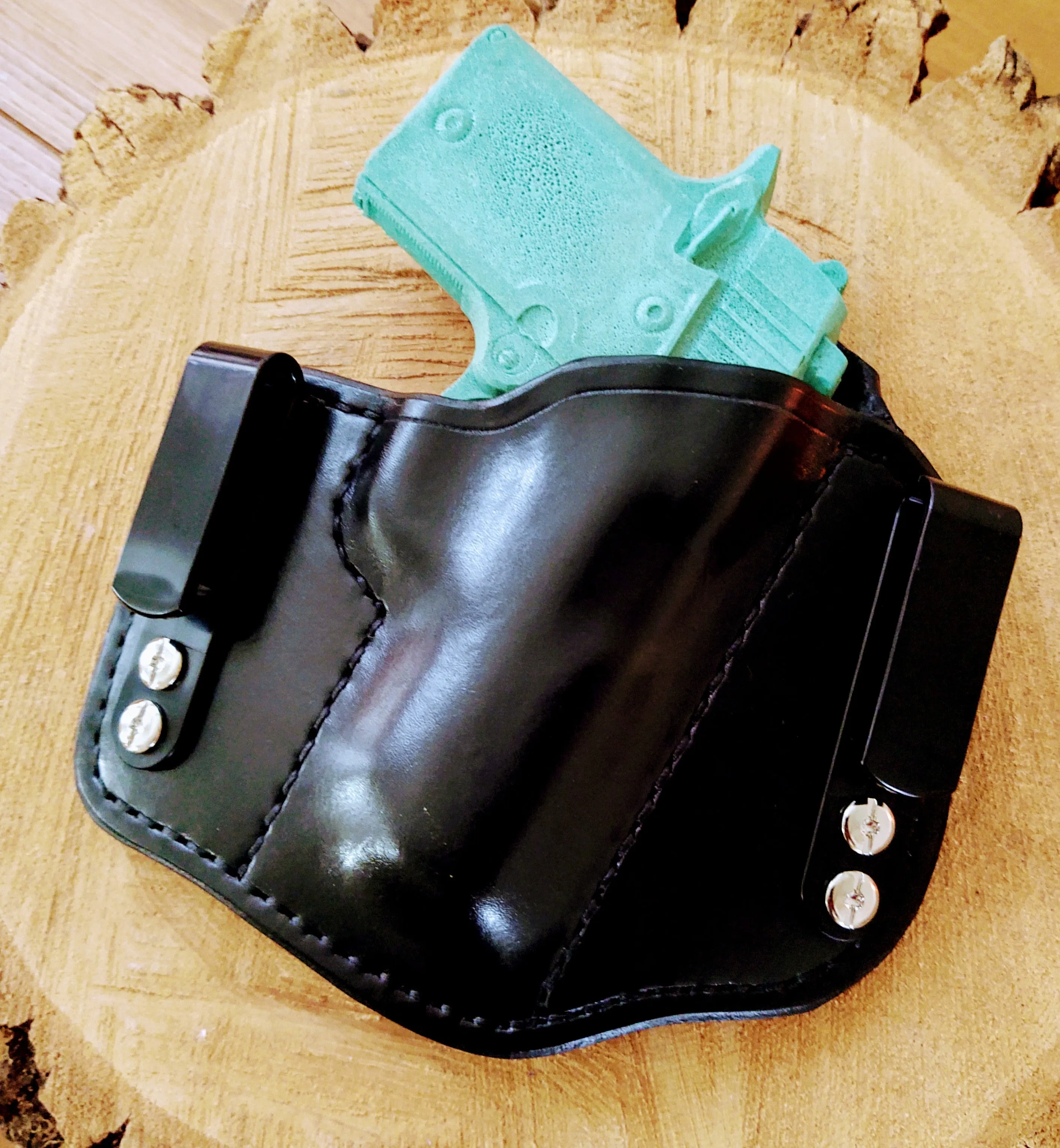 Sig Sauer P938 Sig P938 9mm IWB X-Duty Black Leather Holster from 144One Holsters