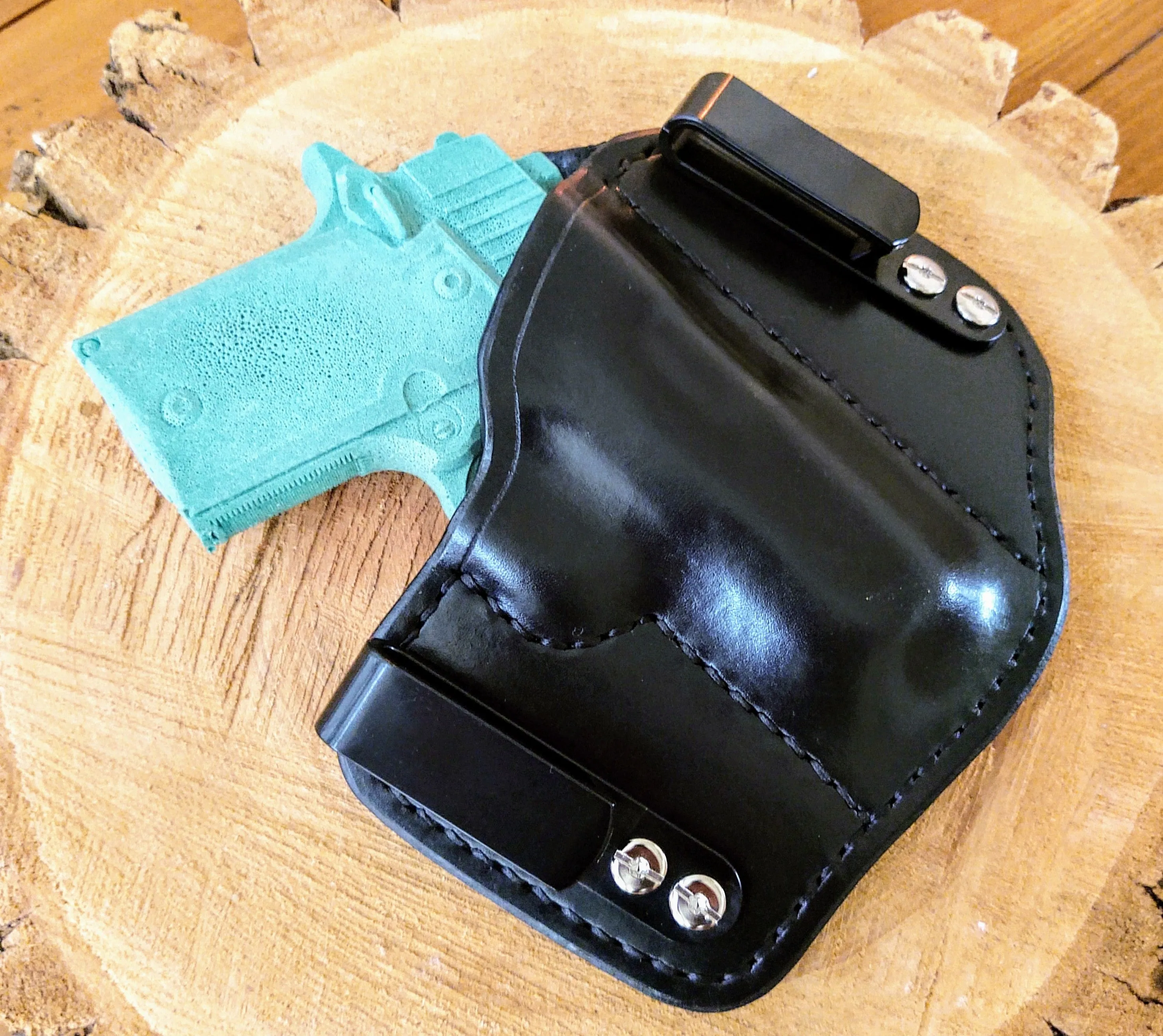 Sig Sauer P938 Sig P938 9mm IWB X-Duty Black Leather Holster from 144One Holsters