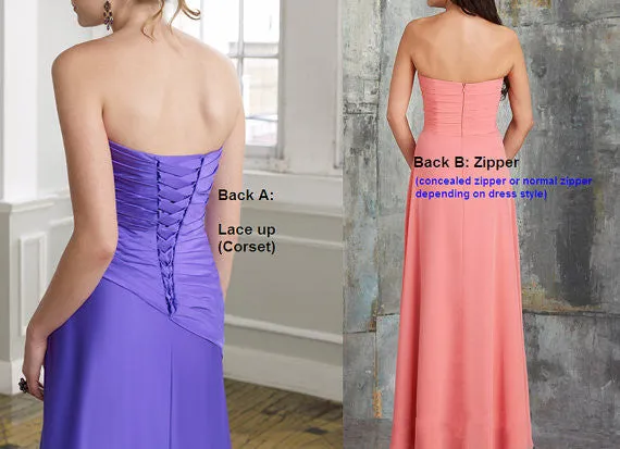 Simple Floor Length Chiffon Bridal Party Dress Sweetheart Light Yellow Formal Dress(BM2442L)