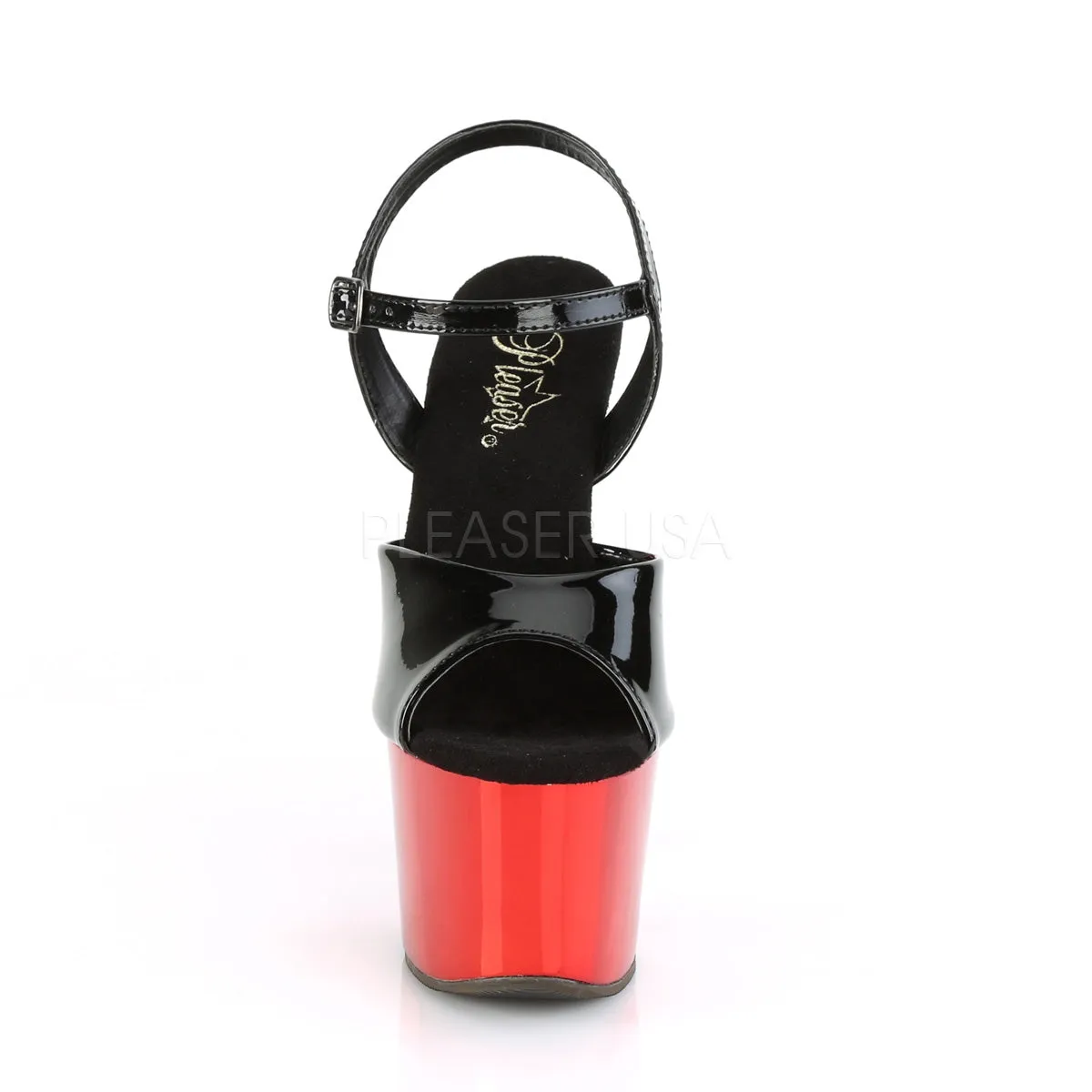 SKY-309  Black Patent/Red Chrome