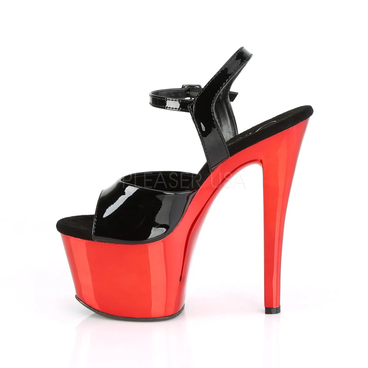 SKY-309  Black Patent/Red Chrome