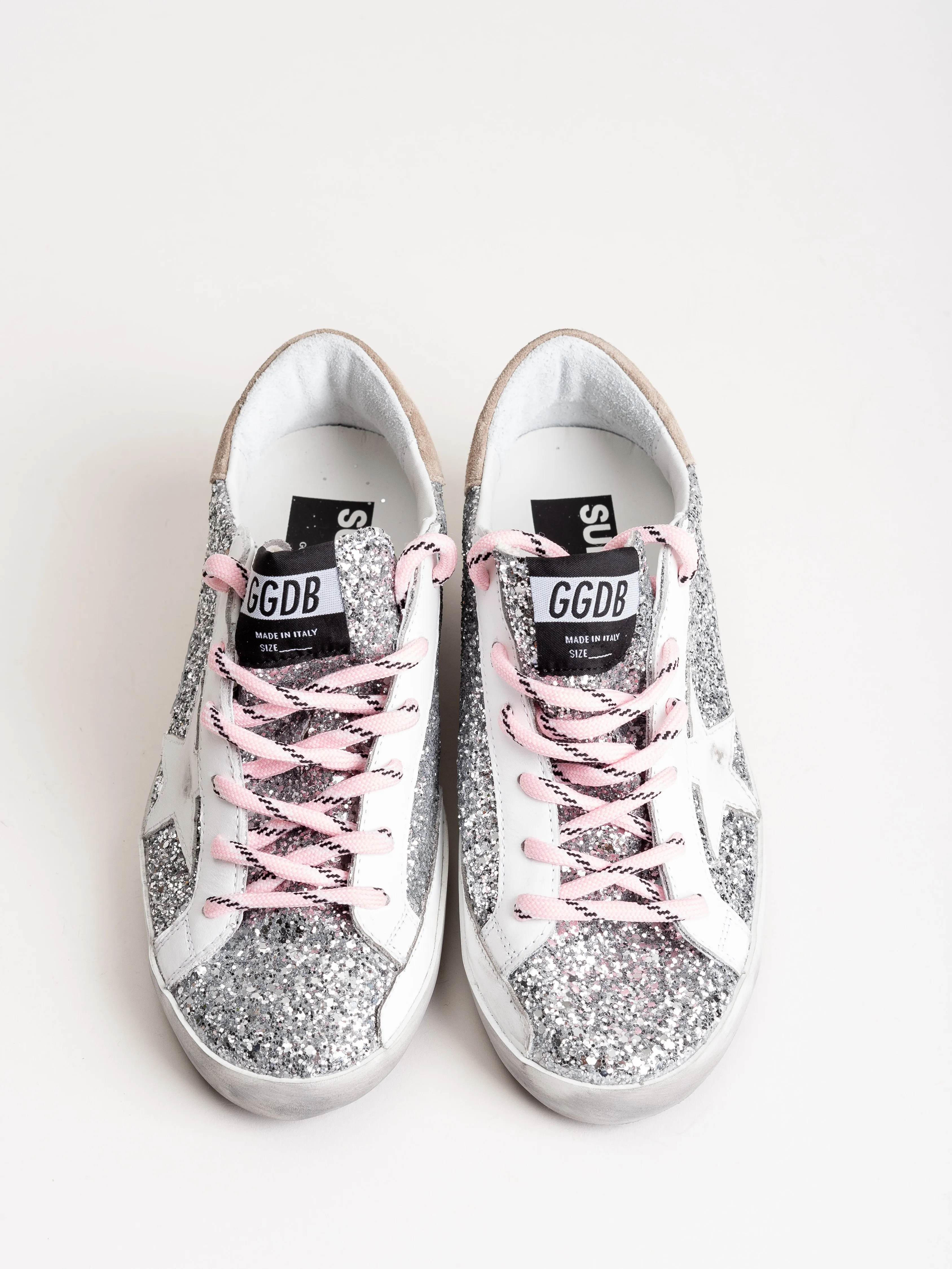 superstar sneaker - silver glitter