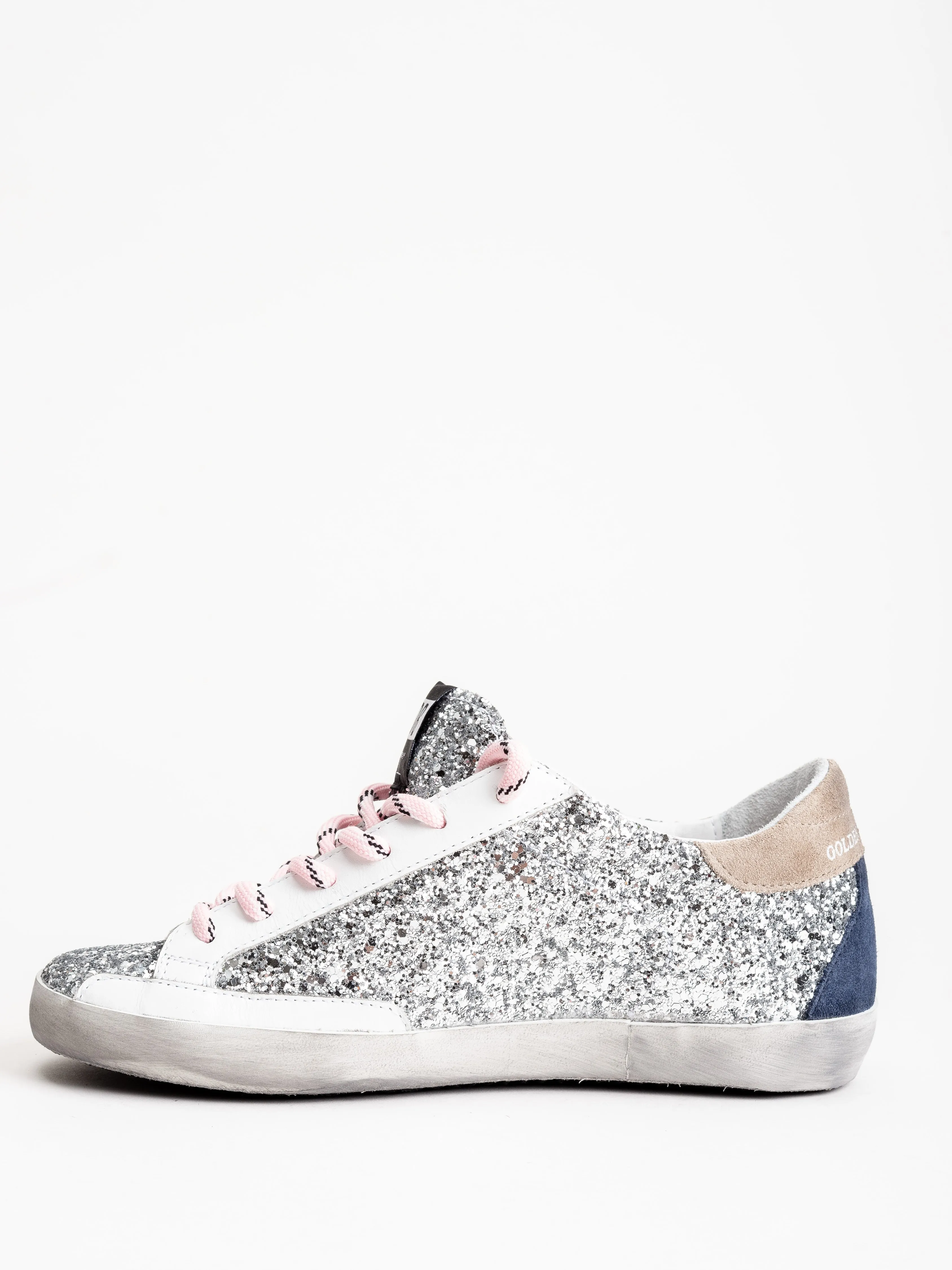 superstar sneaker - silver glitter