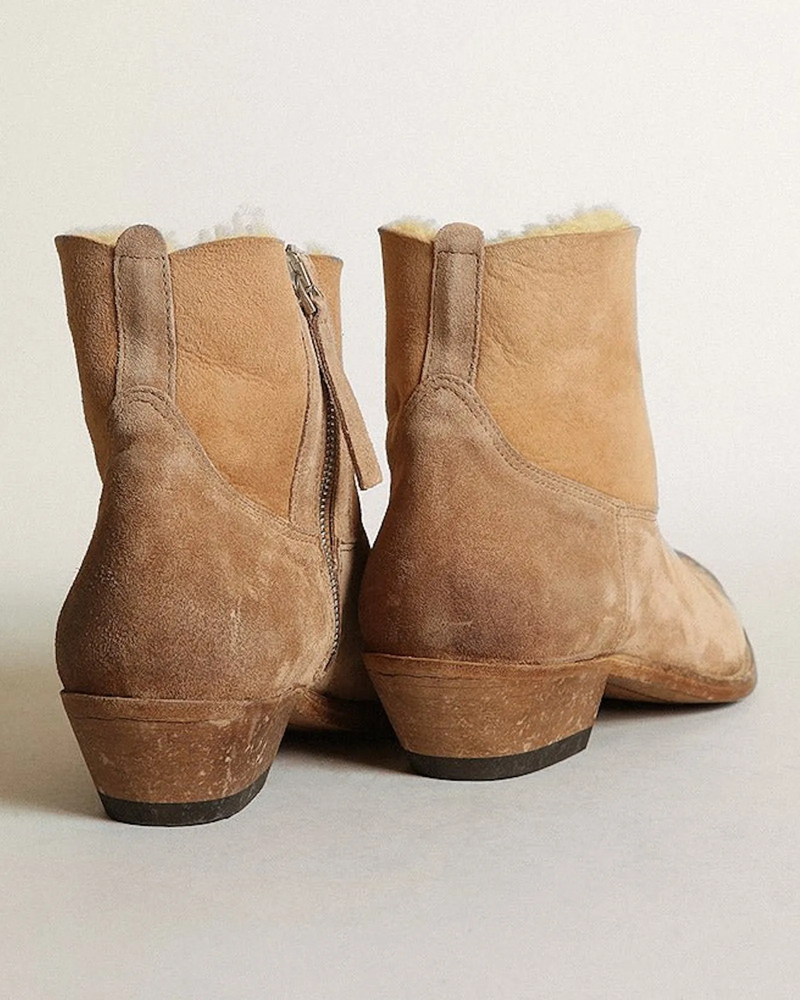 young suede upper shearling lining - tobacco/cream